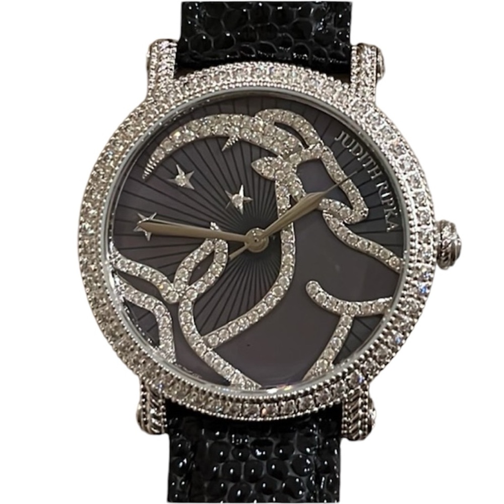 JUDITH RIPKA Diamonique Mother of Pearl Capricorn Zodiac Watch NWOT  New Battery